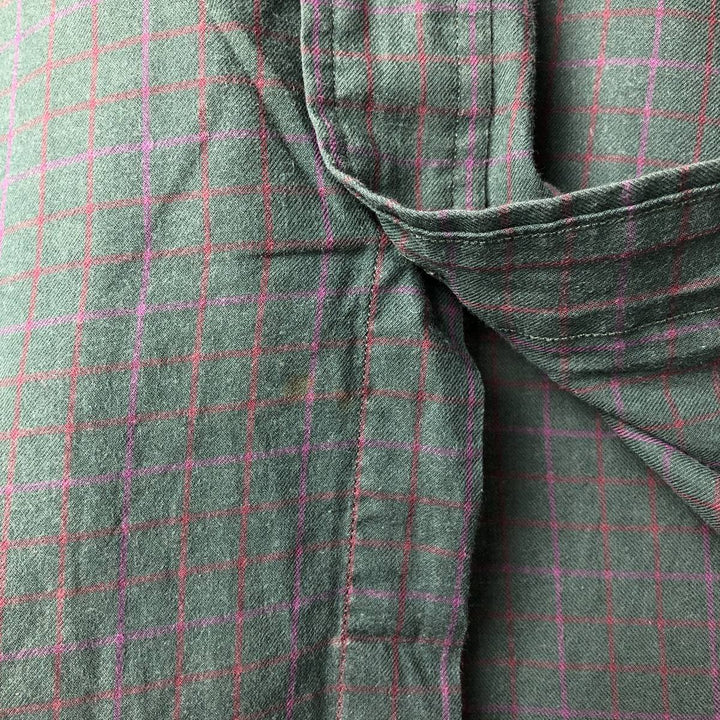Ralph Lauren BLAKE long sleeve button down check shirt, men's size L cotton Khaki type Vintage Second Hand