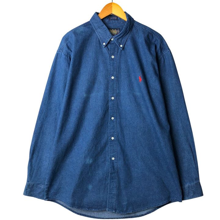 Levi's long sleeve denim shirt, men's size XL cotton blue type Vintage Second Hand