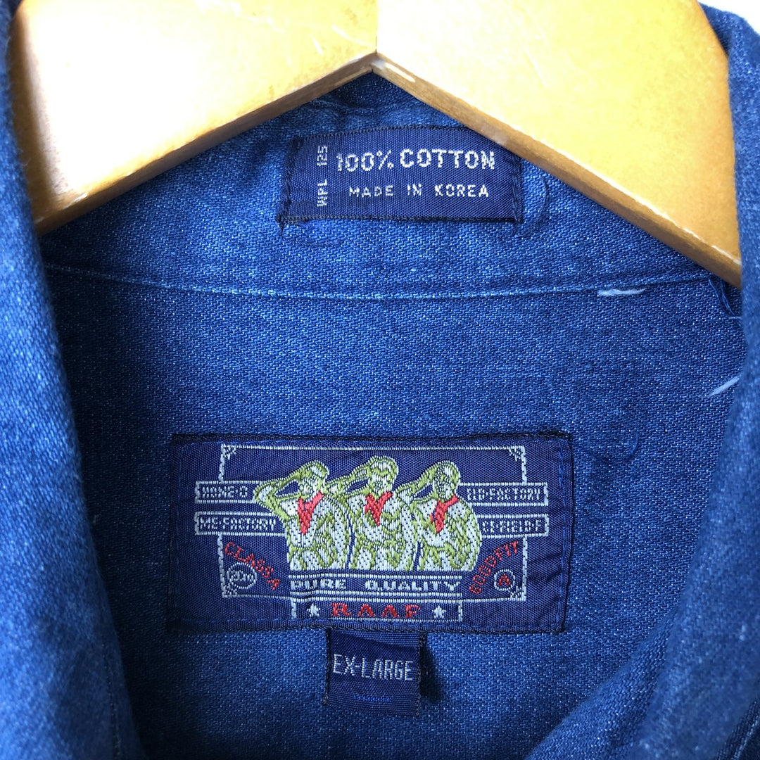 Levi's long sleeve denim shirt, men's size XL cotton blue type Vintage Second Hand