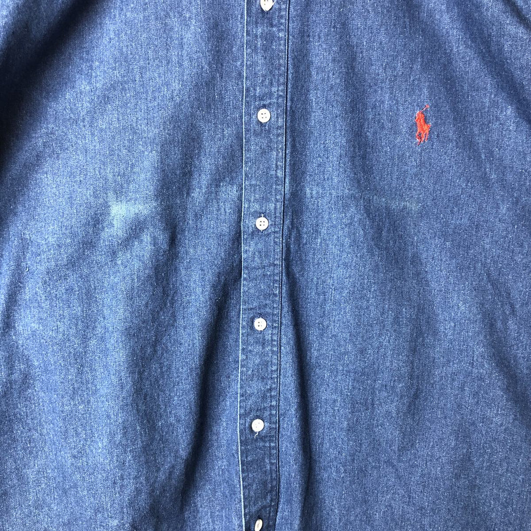 Levi's long sleeve denim shirt, men's size XL cotton blue type Vintage Second Hand
