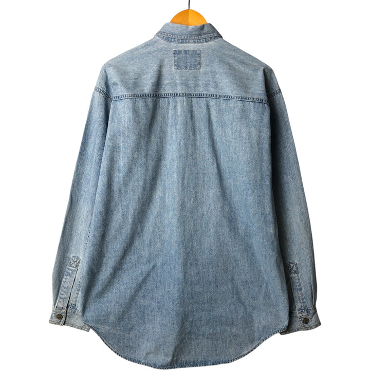 Levi's long-sleeved denim shirt, men's size M cotton Blue type light blue Vintage Second Hand