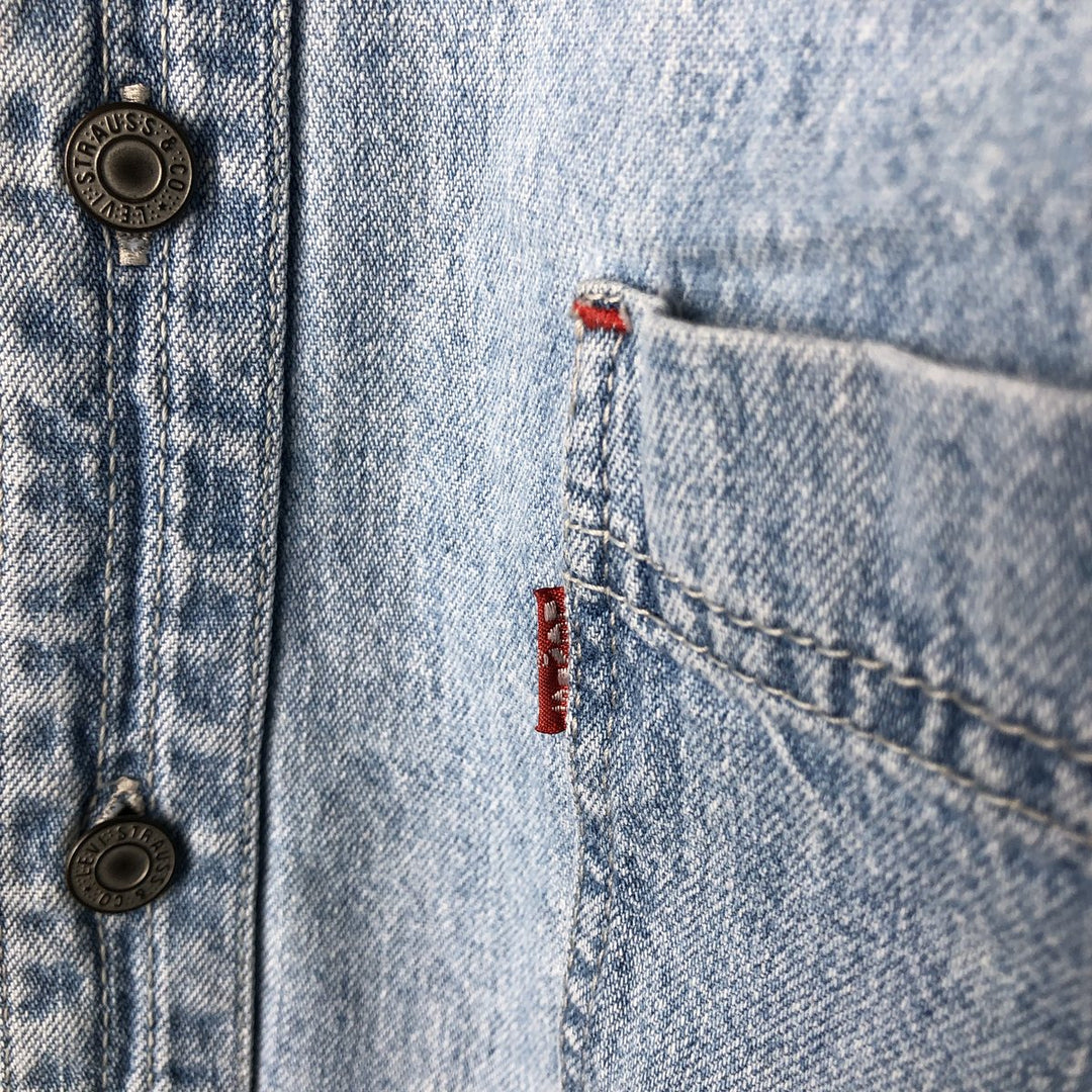 Levi's long-sleeved denim shirt, men's size M cotton Blue type light blue Vintage Second Hand