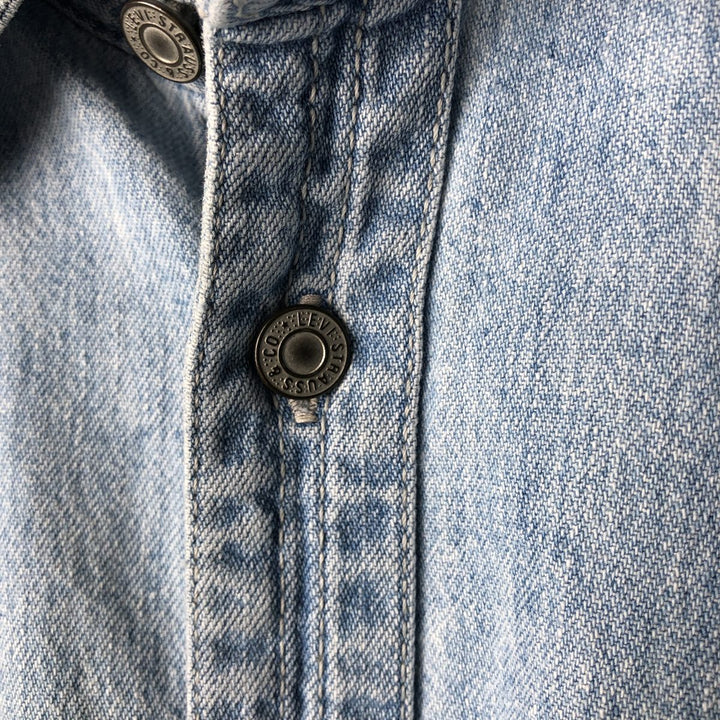 Levi's long-sleeved denim shirt, men's size M cotton Blue type light blue Vintage Second Hand