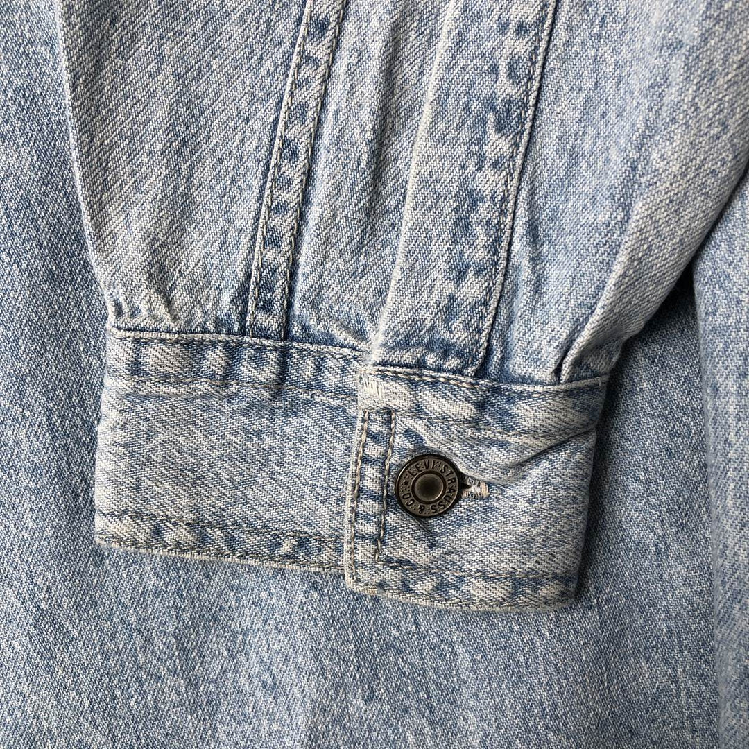 Levi's long-sleeved denim shirt, men's size M cotton Blue type light blue Vintage Second Hand