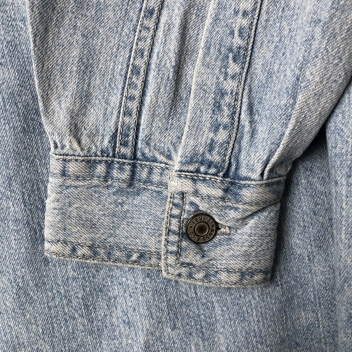 Levi's long-sleeved denim shirt, men's size M cotton Blue type light blue Vintage Second Hand