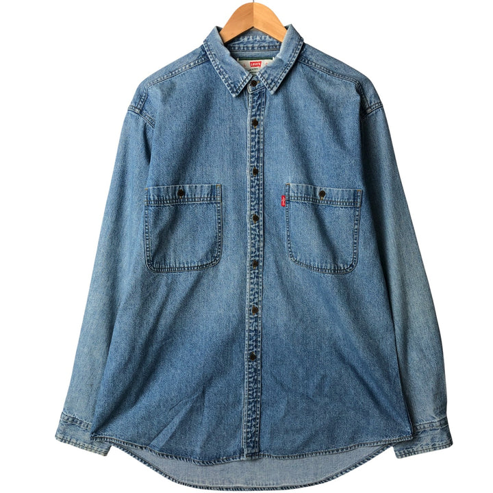 Levi's long sleeve denim shirt, men's size L cotton Blue type light blue Vintage Second Hand