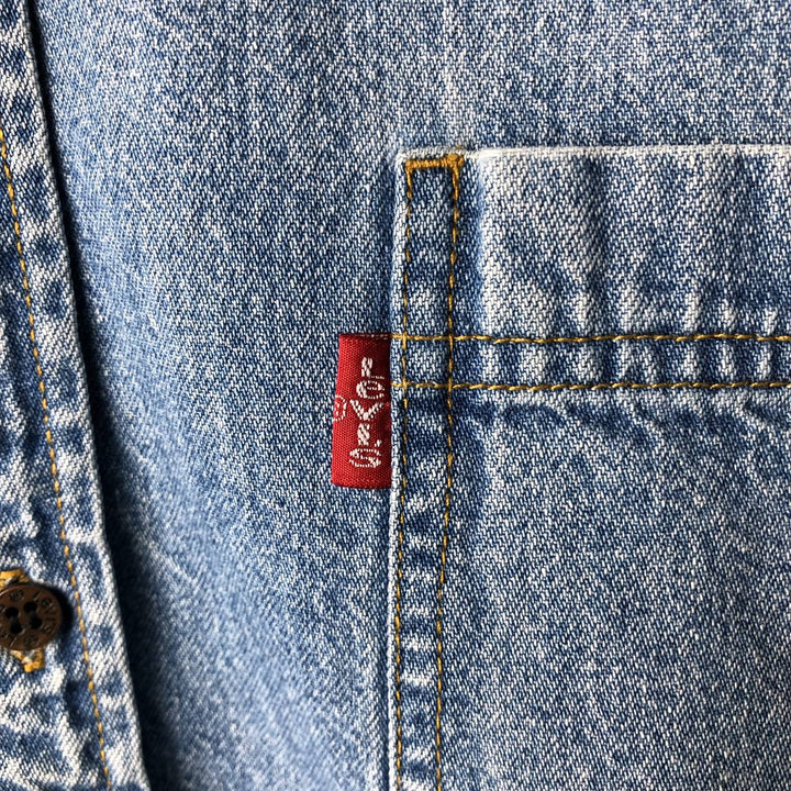 Levi's long sleeve denim shirt, men's size L cotton Blue type light blue Vintage Second Hand