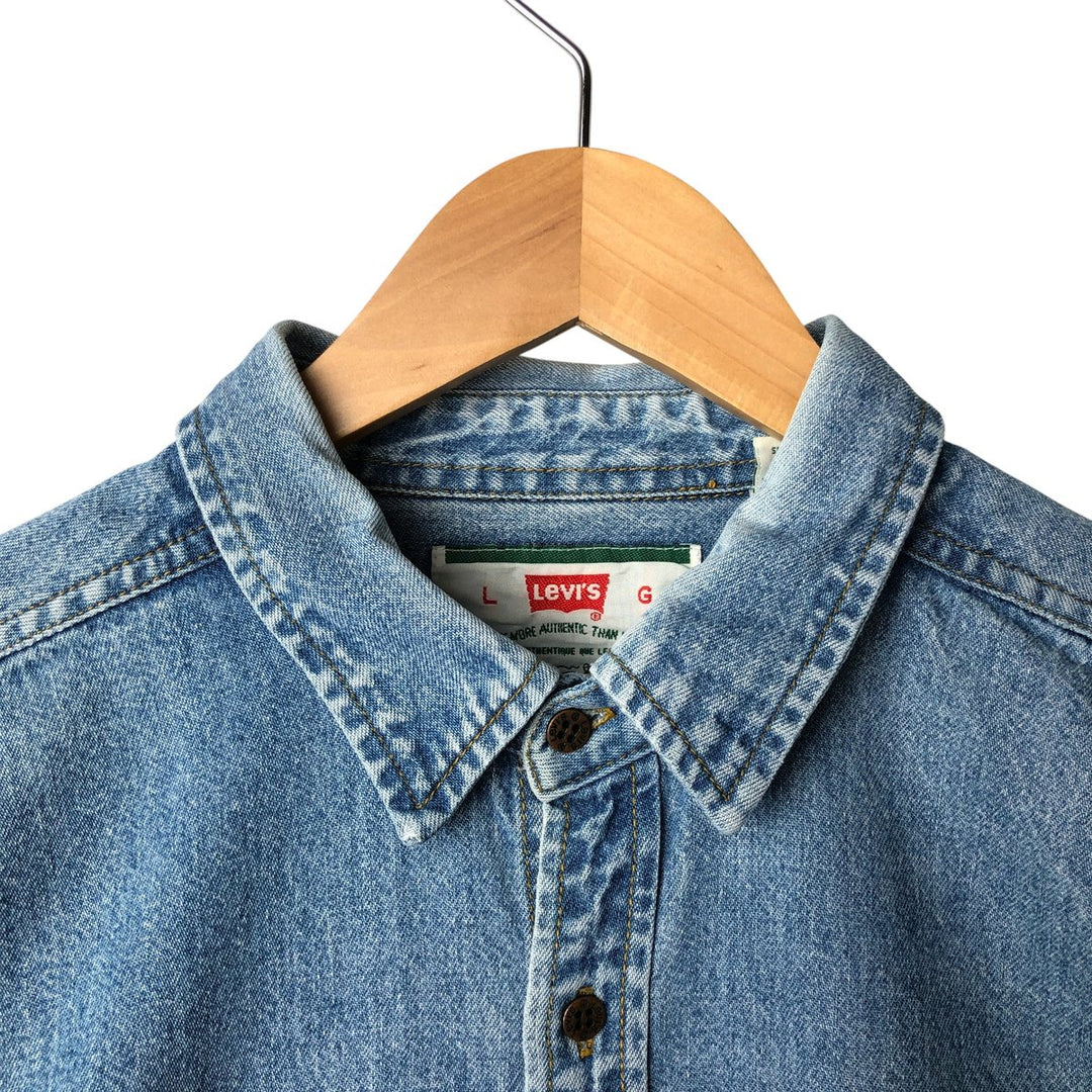 Levi's long sleeve denim shirt, men's size L cotton Blue type light blue Vintage Second Hand
