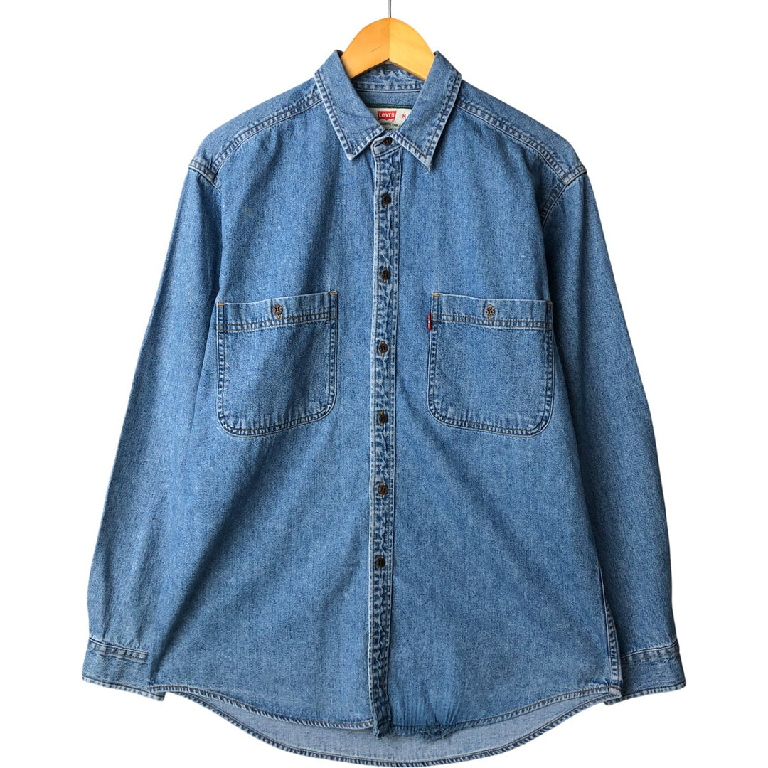 Levi's long-sleeved denim shirt, men's size M cotton blue type Vintage Second Hand