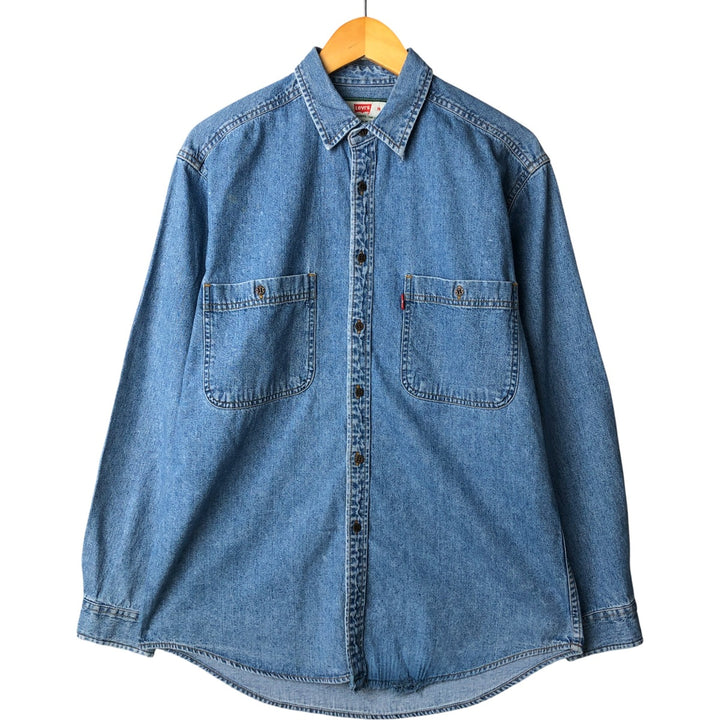 Levi's long-sleeved denim shirt, men's size M cotton blue type Vintage Second Hand