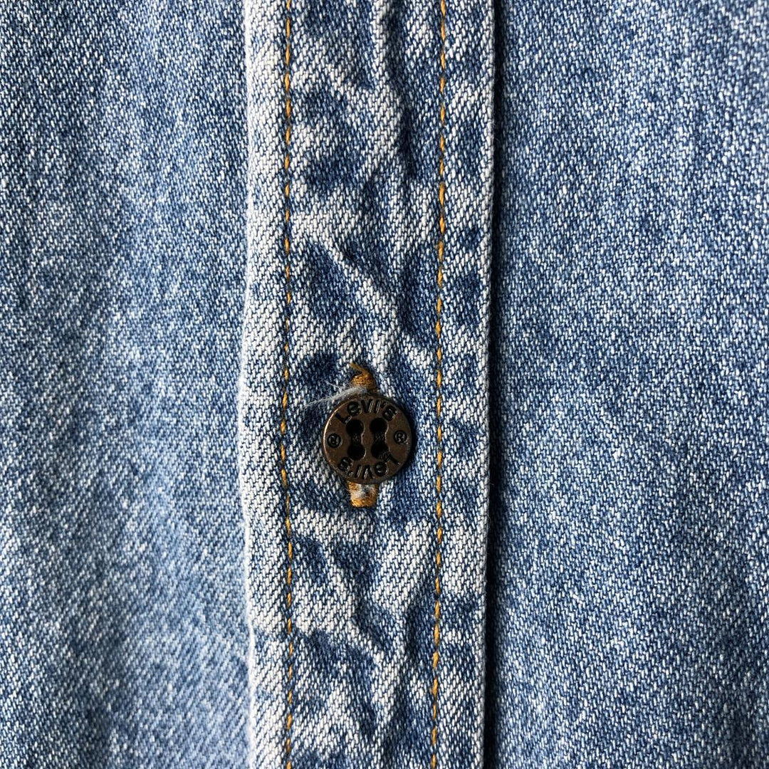 Levi's long-sleeved denim shirt, men's size M cotton blue type Vintage Second Hand