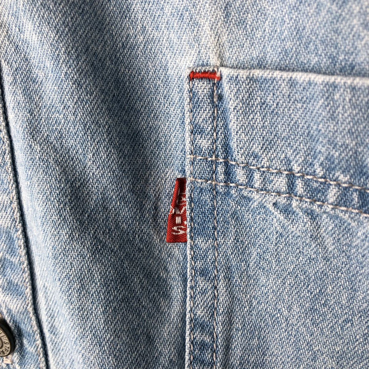 90'S Levi's Long Sleeve Denim Shirt, Men's Size L, Vintage cotton Blue type light blue Vintage Second Hand