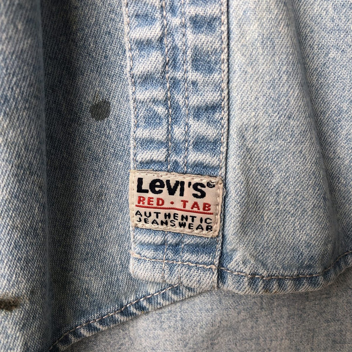 90'S Levi's Long Sleeve Denim Shirt, Men's Size L, Vintage cotton Blue type light blue Vintage Second Hand