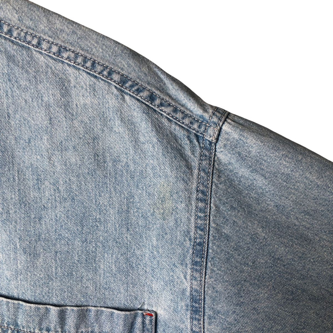 90'S Levi's Long Sleeve Denim Shirt, Men's Size L, Vintage cotton Blue type light blue Vintage Second Hand