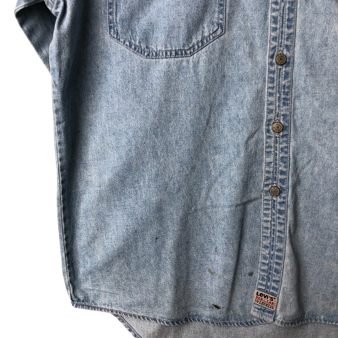90'S Levi's Long Sleeve Denim Shirt, Men's Size L, Vintage cotton Blue type light blue Vintage Second Hand