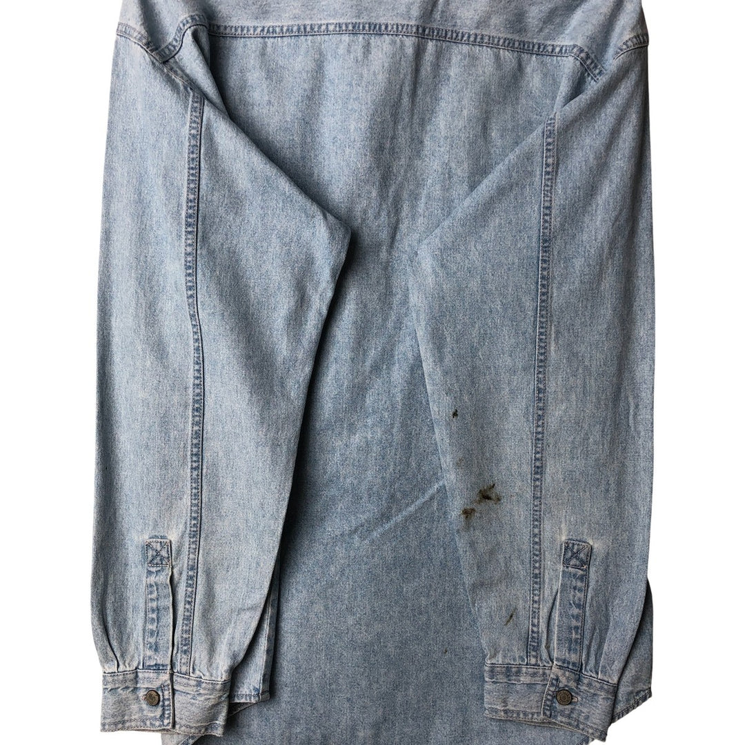 90'S Levi's Long Sleeve Denim Shirt, Men's Size L, Vintage cotton Blue type light blue Vintage Second Hand