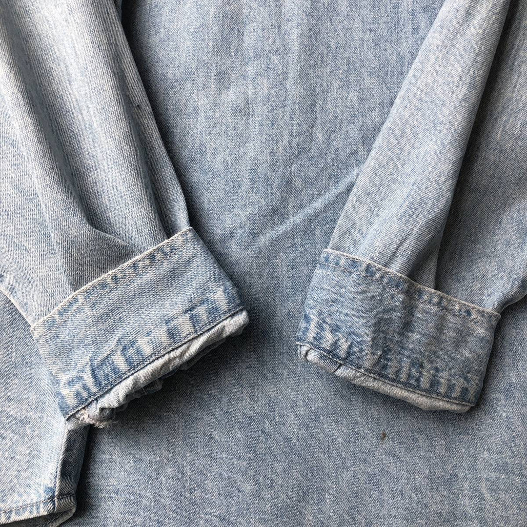 90'S Levi's Long Sleeve Denim Shirt, Men's Size L, Vintage cotton Blue type light blue Vintage Second Hand