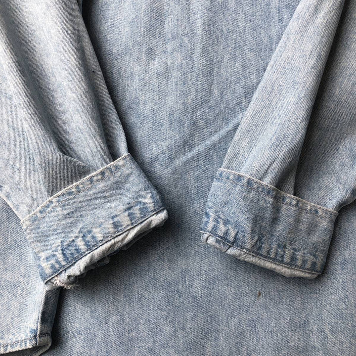 90'S Levi's Long Sleeve Denim Shirt, Men's Size L, Vintage cotton Blue type light blue Vintage Second Hand