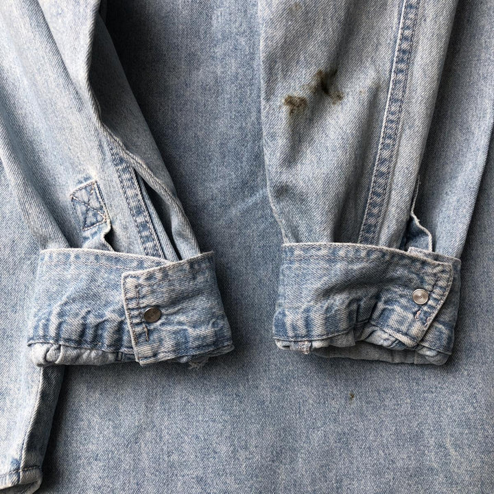90'S Levi's Long Sleeve Denim Shirt, Men's Size L, Vintage cotton Blue type light blue Vintage Second Hand