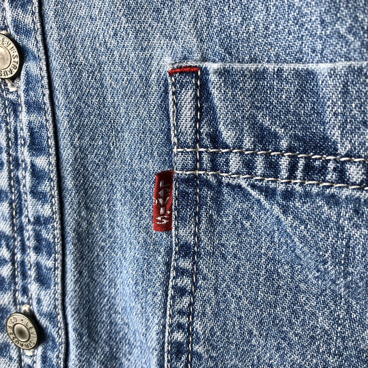 90'S Vintage Levi's Long Sleeve Denim Shirt, Men's Size Medium cotton Blue type light blue Vintage Second Hand