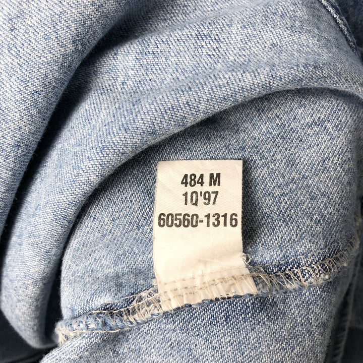 90'S Vintage Levi's Long Sleeve Denim Shirt, Men's Size Medium cotton Blue type light blue Vintage Second Hand