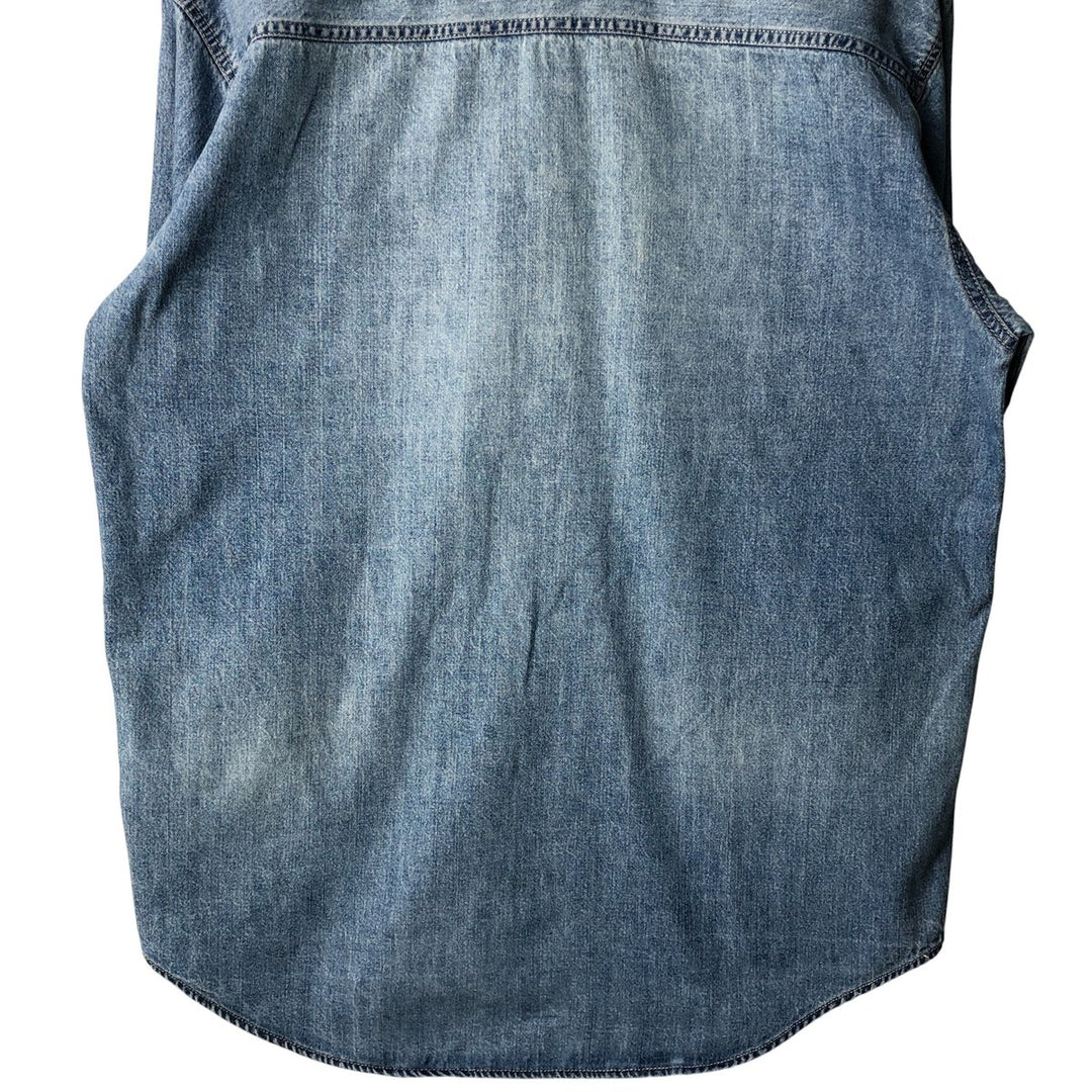 90'S Vintage Levi's Long Sleeve Denim Shirt, Men's Size Medium cotton Blue type light blue Vintage Second Hand