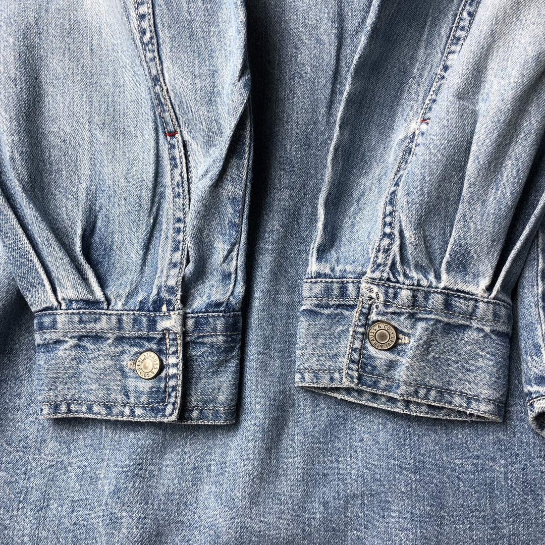 90'S Vintage Levi's Long Sleeve Denim Shirt, Men's Size Medium cotton Blue type light blue Vintage Second Hand