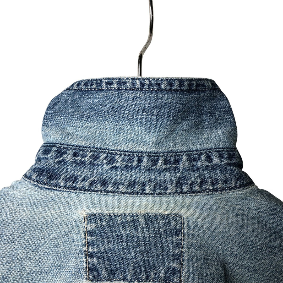 90'S Vintage Levi's Long Sleeve Denim Shirt, Men's Size Medium cotton Blue type light blue Vintage Second Hand