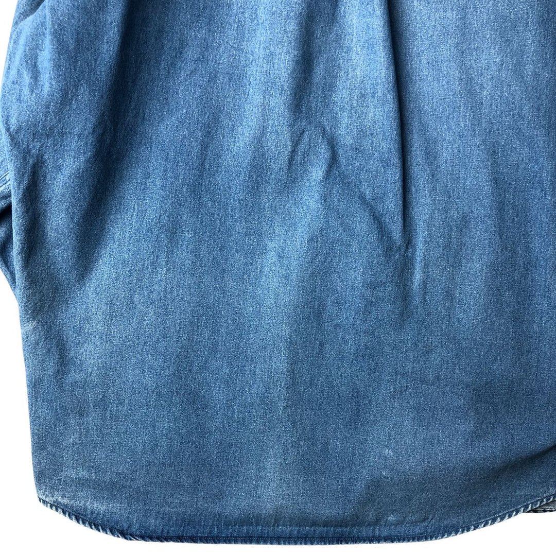 Ralph Lauren CHAPS Long Sleeve Button Down Denim Shirt Men's L Size cotton blue type Vintage Second Hand