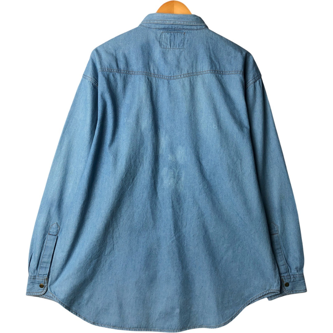 Levi's long-sleeved denim shirt, made in the USA, men's size XL cotton Blue type light blue Vintage Second Hand