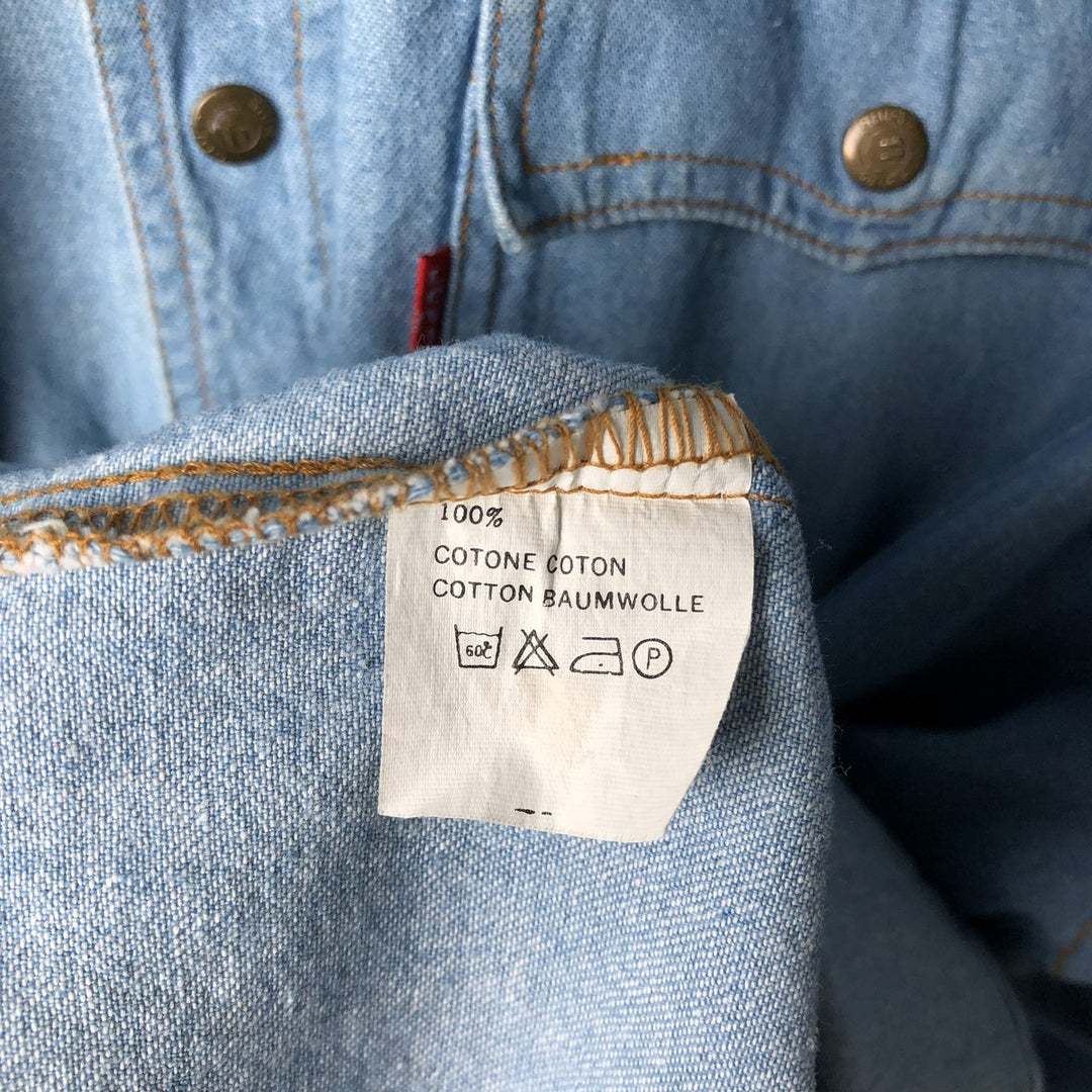 Levi's long-sleeved denim shirt, made in the USA, men's size XL cotton Blue type light blue Vintage Second Hand