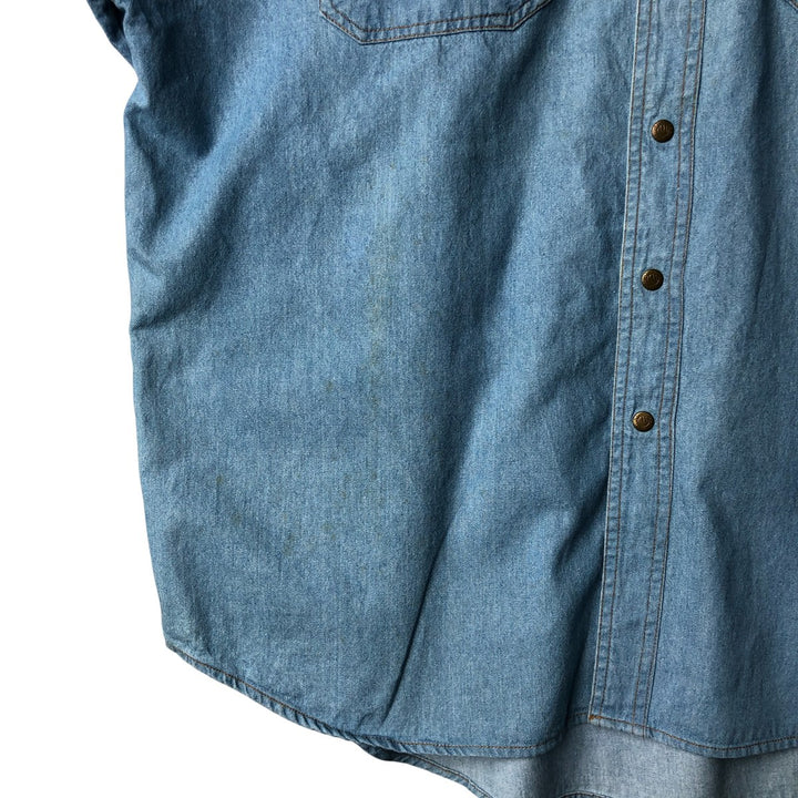 Levi's long-sleeved denim shirt, made in the USA, men's size XL cotton Blue type light blue Vintage Second Hand
