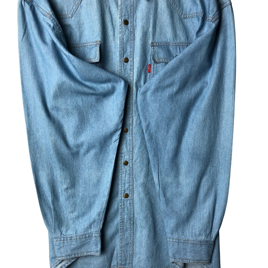 Levi's long-sleeved denim shirt, made in the USA, men's size XL cotton Blue type light blue Vintage Second Hand