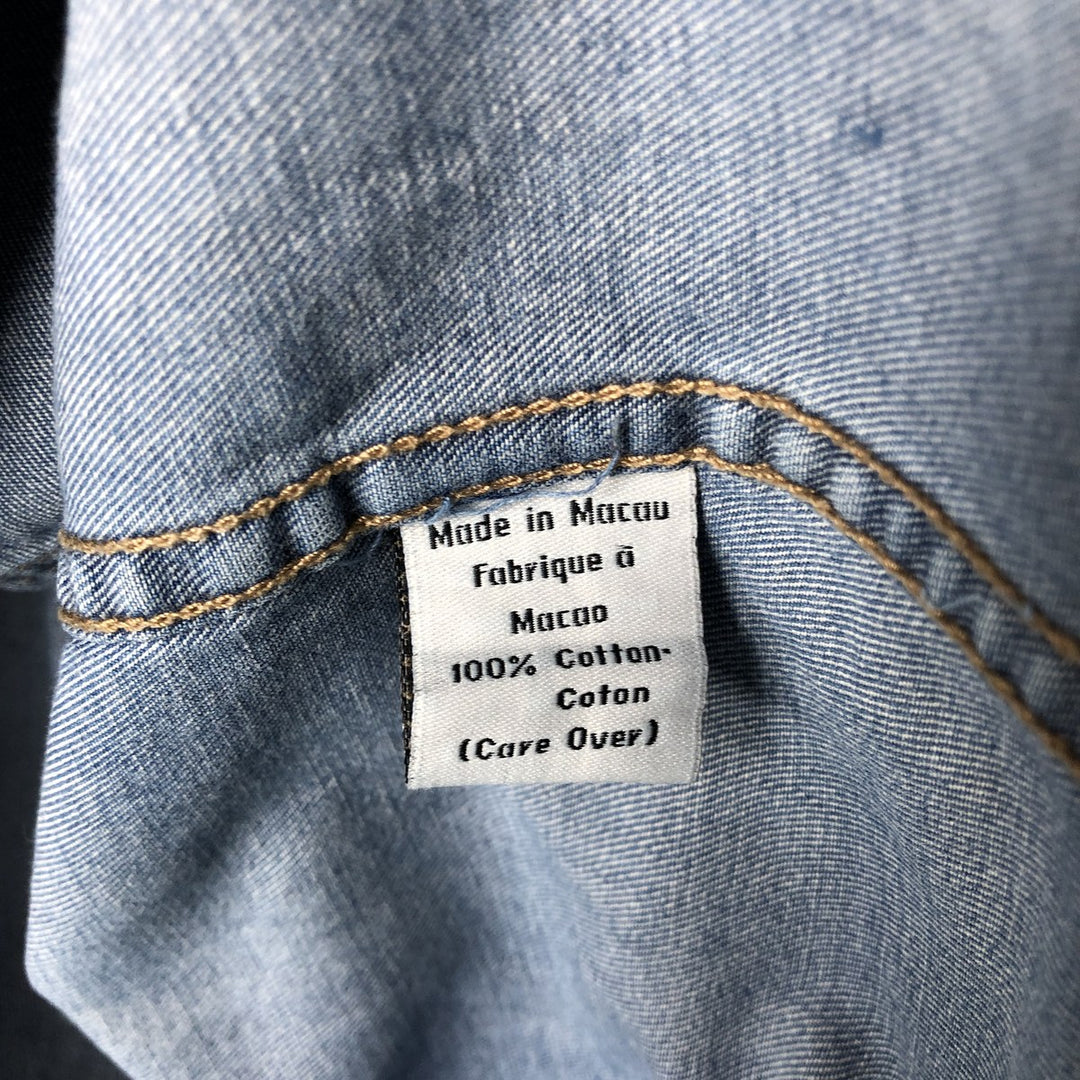 Calvin Klein Jeans One-Point Long Sleeve Denim Shirt, Men's Size M cotton Blue type light blue Vintage Second Hand