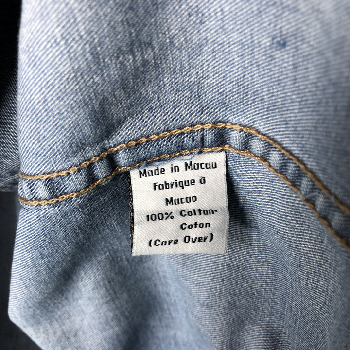 Calvin Klein Jeans One-Point Long Sleeve Denim Shirt, Men's Size M cotton Blue type light blue Vintage Second Hand