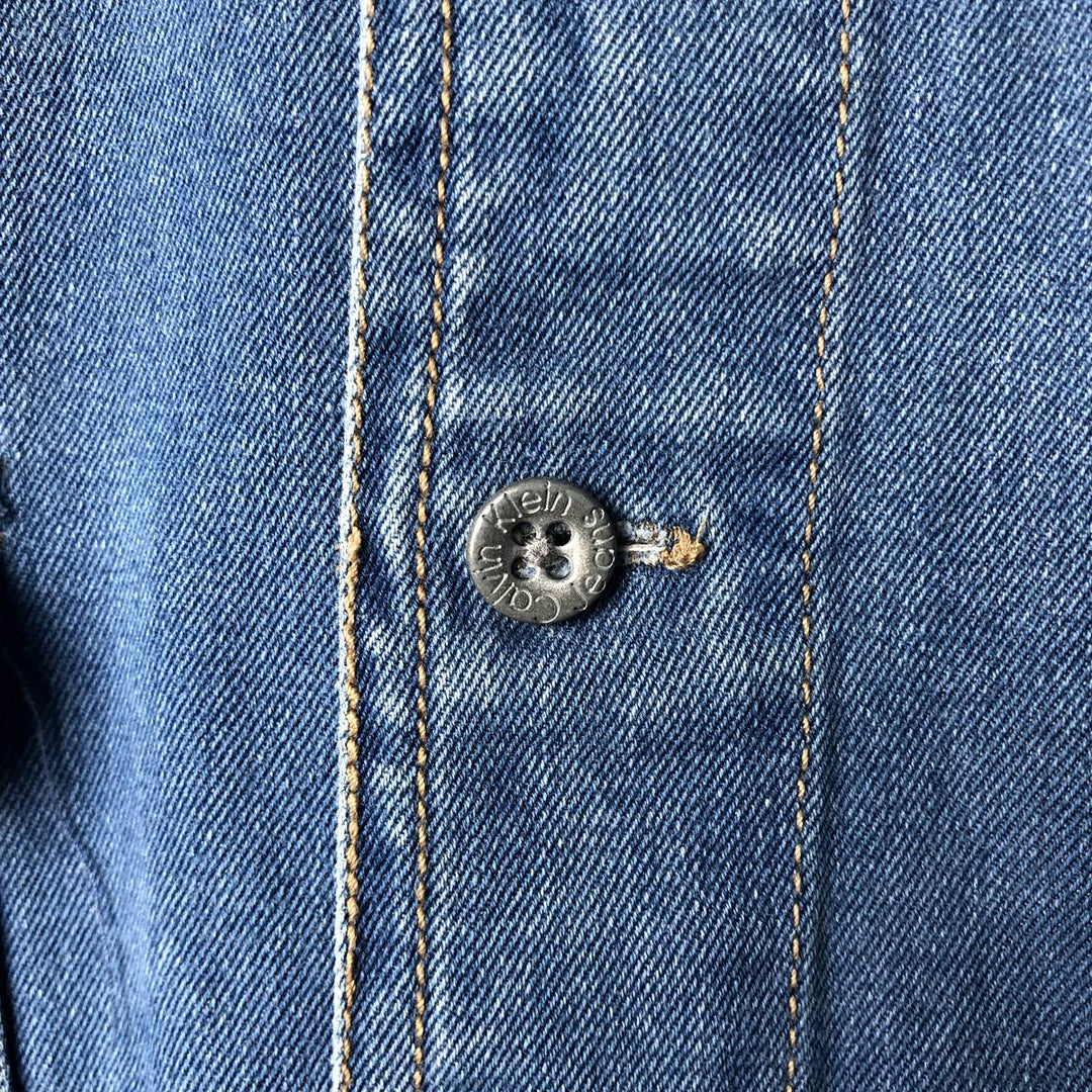 Calvin Klein Jeans One-Point Long Sleeve Denim Shirt, Men's Size M cotton Blue type light blue Vintage Second Hand