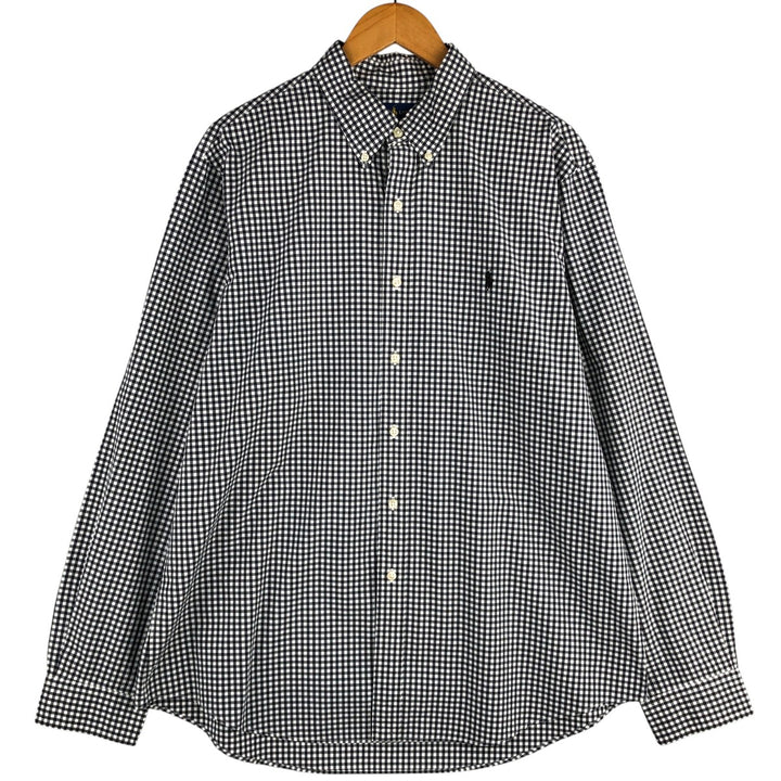 Ralph Lauren Gingham Check Long Sleeve Button-Down Check Shirt Men's XL cotton black type Vintage Second Hand