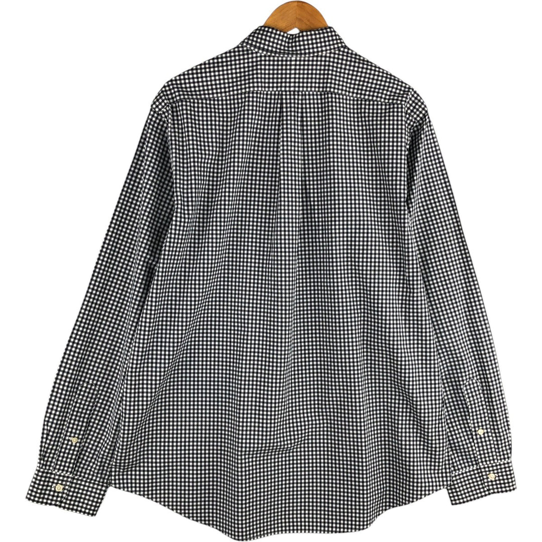 Ralph Lauren Gingham Check Long Sleeve Button-Down Check Shirt Men's XL cotton black type Vintage Second Hand