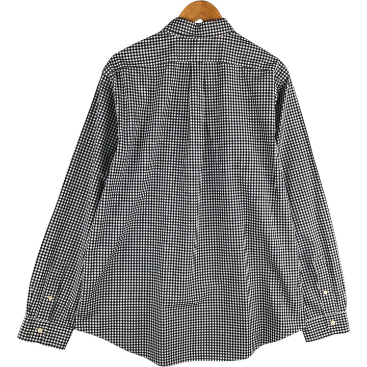 Ralph Lauren Gingham Check Long Sleeve Button-Down Check Shirt Men's XL cotton black type Vintage Second Hand