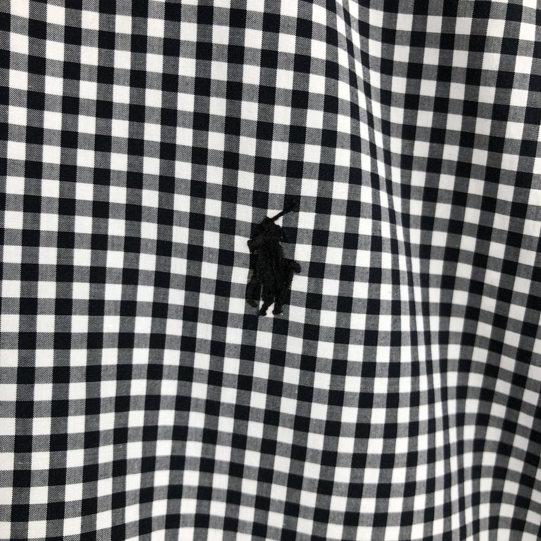 Ralph Lauren Gingham Check Long Sleeve Button-Down Check Shirt Men's XL cotton black type Vintage Second Hand