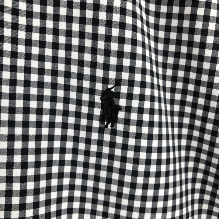 Ralph Lauren Gingham Check Long Sleeve Button-Down Check Shirt Men's XL cotton black type Vintage Second Hand