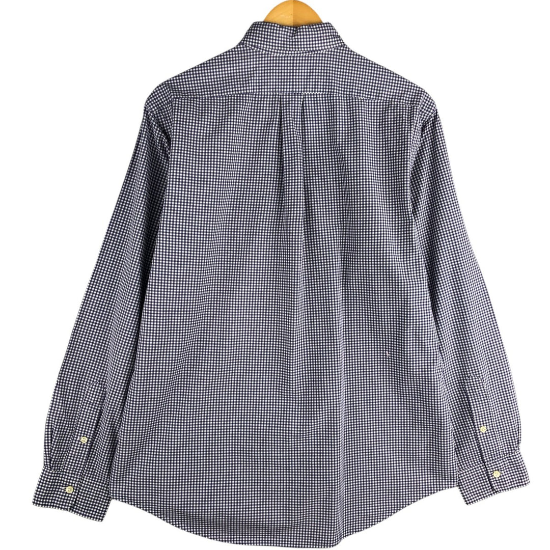 Ralph Lauren CUSTOM FIT Gingham Check Long Sleeve Button Down Check Shirt Men's L size cotton purple type Vintage Second Hand