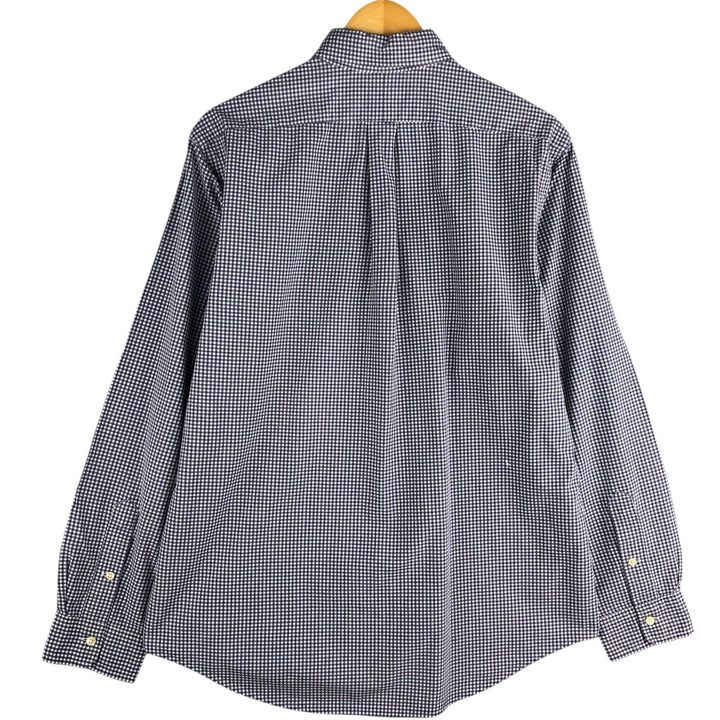 Ralph Lauren CUSTOM FIT Gingham Check Long Sleeve Button Down Check Shirt Men's L size cotton purple type Vintage Second Hand