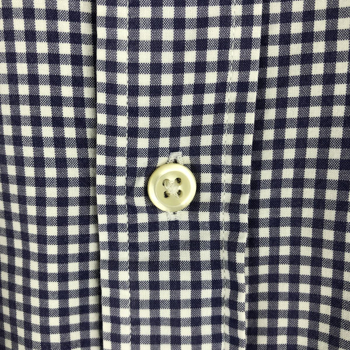 Ralph Lauren CUSTOM FIT Gingham Check Long Sleeve Button Down Check Shirt Men's L size cotton purple type Vintage Second Hand