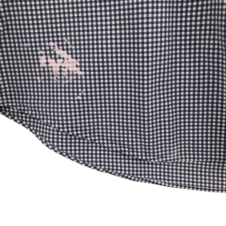 Ralph Lauren CUSTOM FIT Gingham Check Long Sleeve Button Down Check Shirt Men's L size cotton purple type Vintage Second Hand