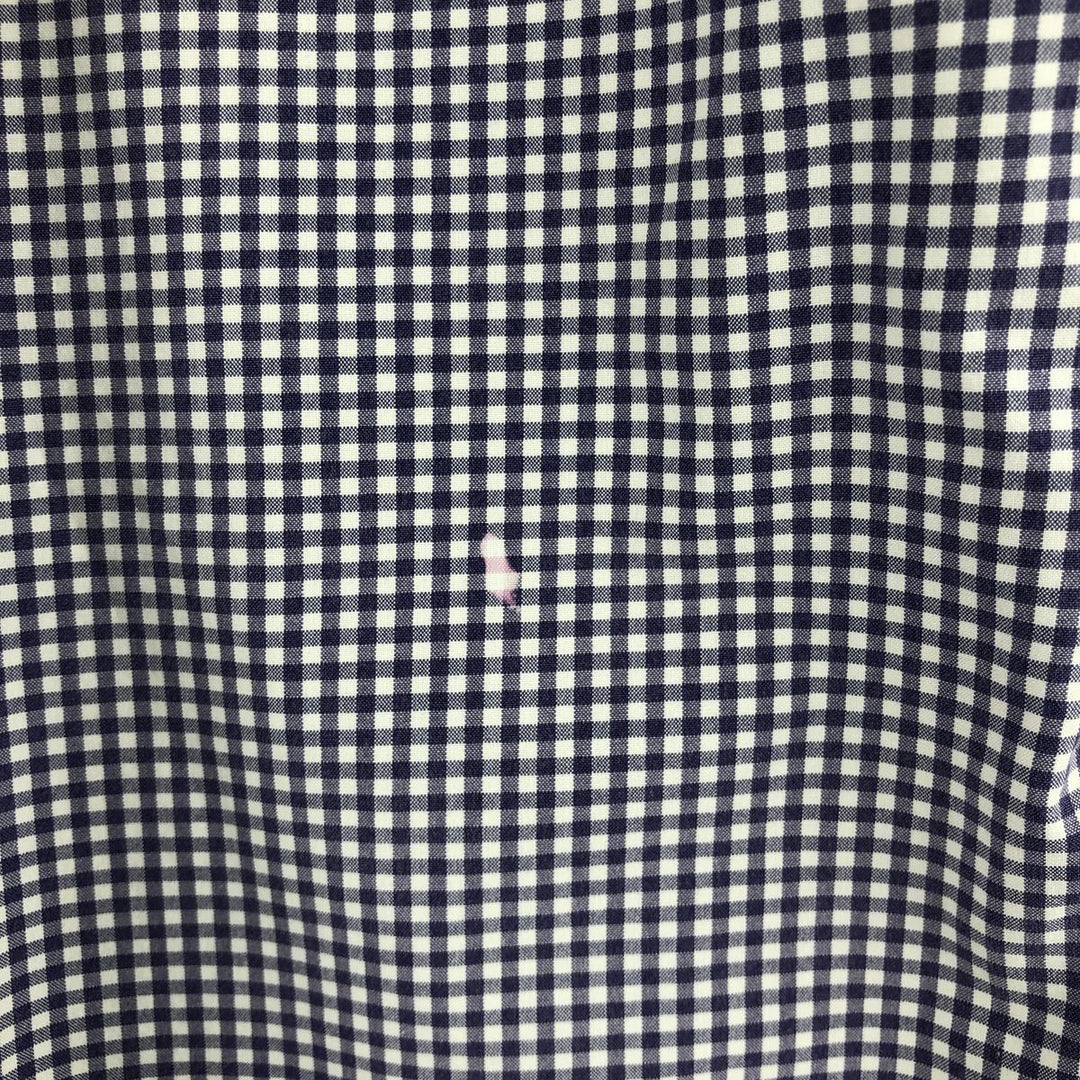 Ralph Lauren CUSTOM FIT Gingham Check Long Sleeve Button Down Check Shirt Men's L size cotton purple type Vintage Second Hand