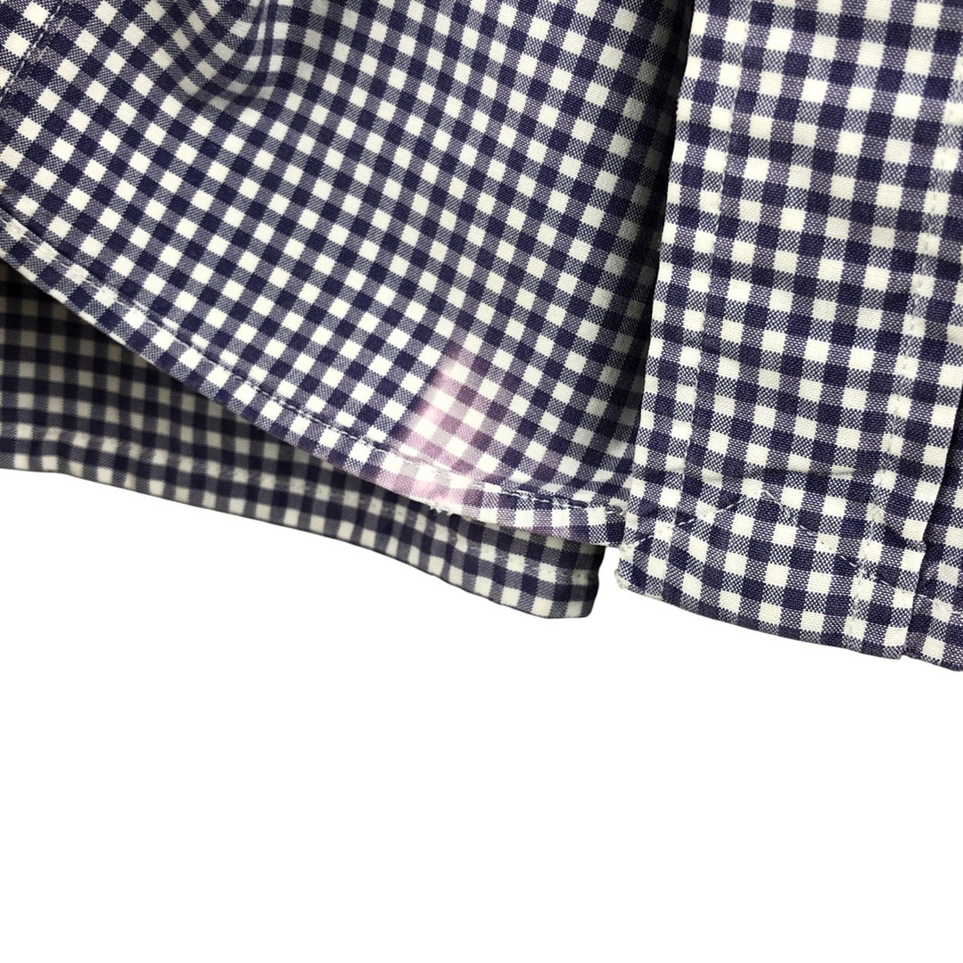 Ralph Lauren CUSTOM FIT Gingham Check Long Sleeve Button Down Check Shirt Men's L size cotton purple type Vintage Second Hand