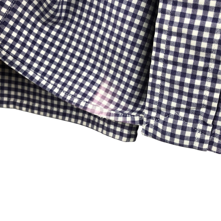 Ralph Lauren CUSTOM FIT Gingham Check Long Sleeve Button Down Check Shirt Men's L size cotton purple type Vintage Second Hand