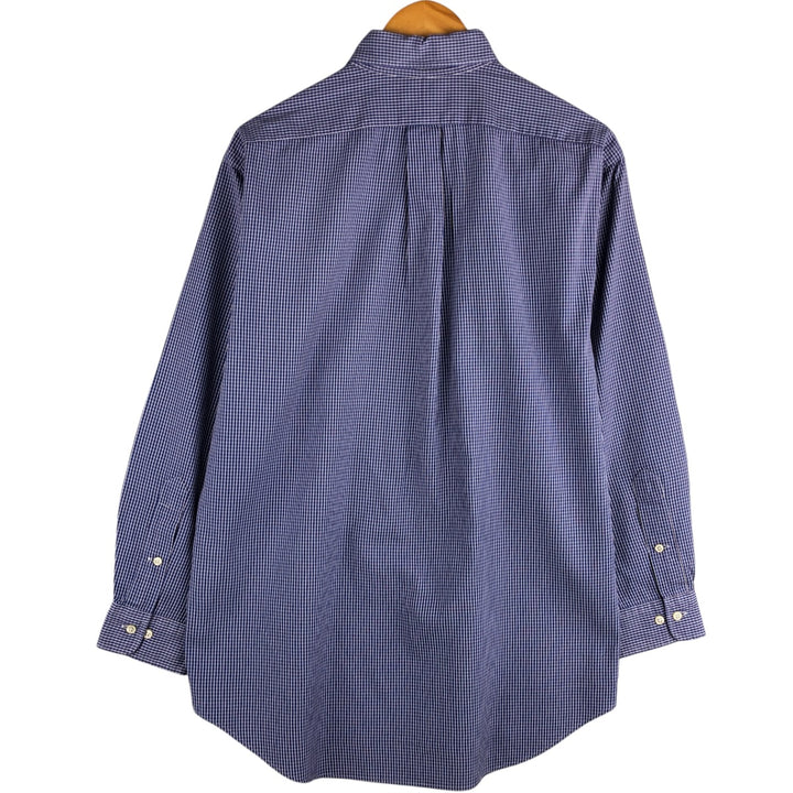 Ralph Lauren YARMOUTH Long Sleeve Button-Down Check Shirt, Men's Size M cotton blue type Vintage Second Hand