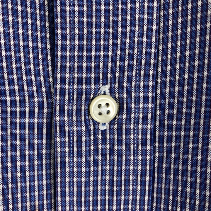 Ralph Lauren YARMOUTH Long Sleeve Button-Down Check Shirt, Men's Size M cotton blue type Vintage Second Hand